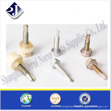 Parafuso de autoperceção de cabeça de flange Hex com borracha TS16949 ISO9001